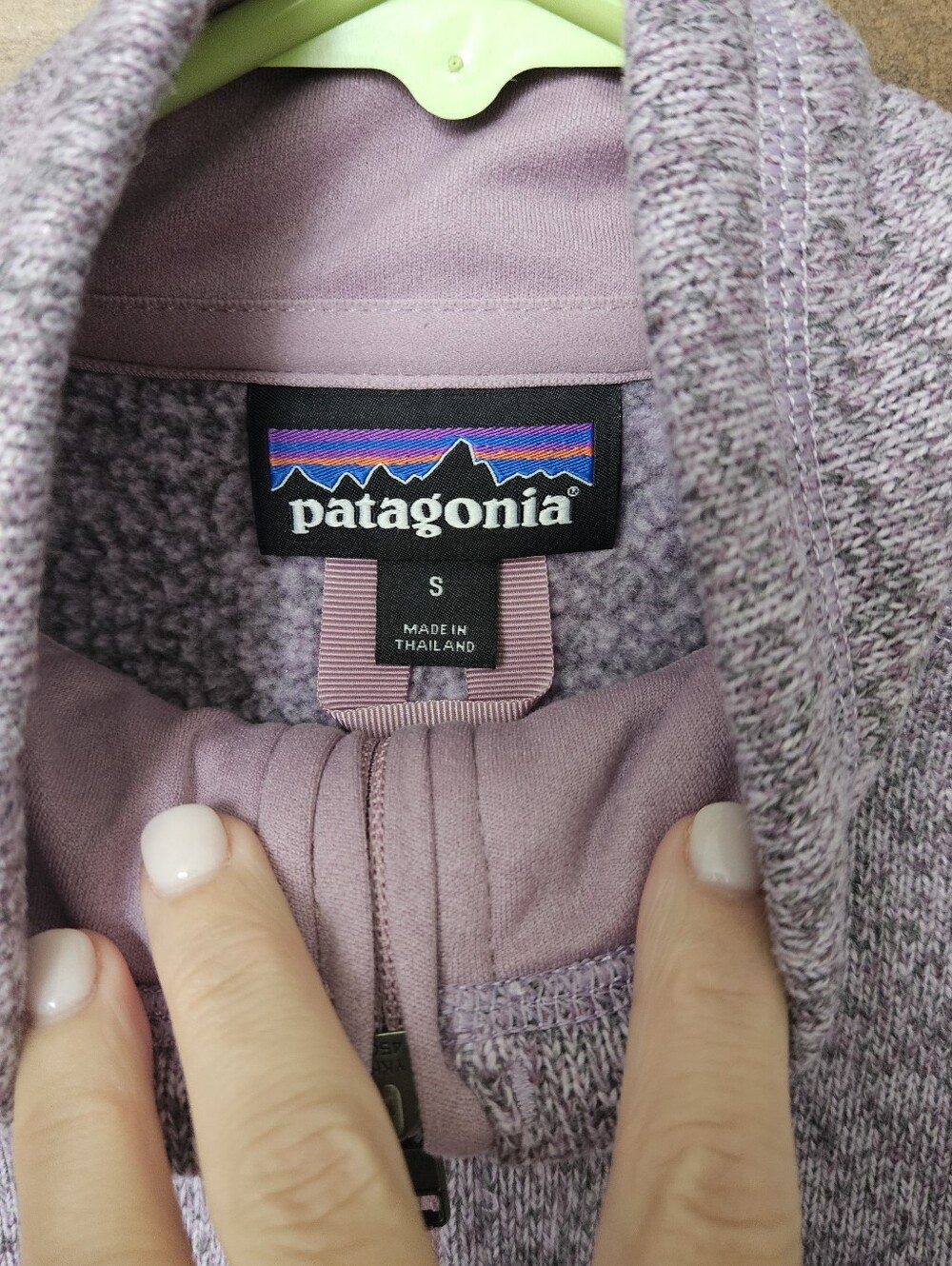 Patagonia Heathered Light Purple Quarter-Zip Turtleneck Sweater - Picture 5 of 5